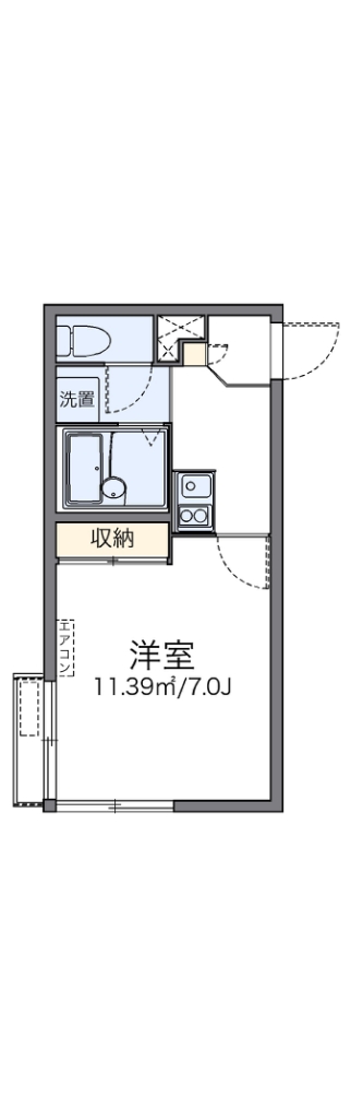 レオパレス片瀬海岸 201号室 間取り