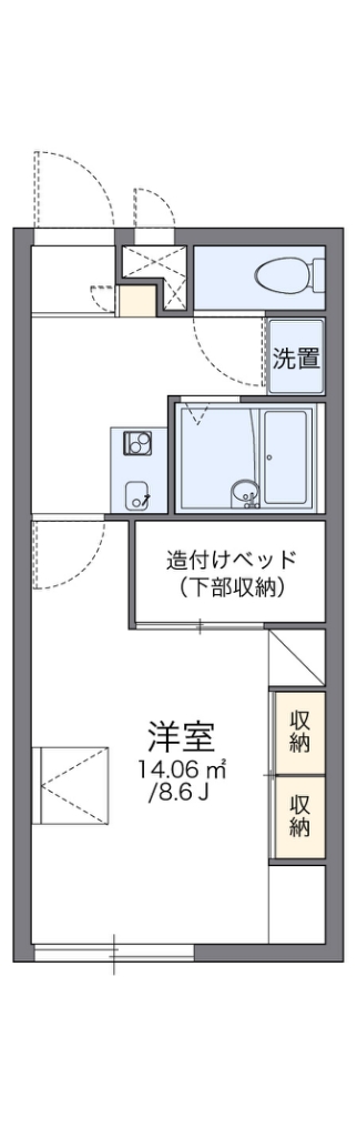 レオパレスメルヴェイユ 103号室 間取り