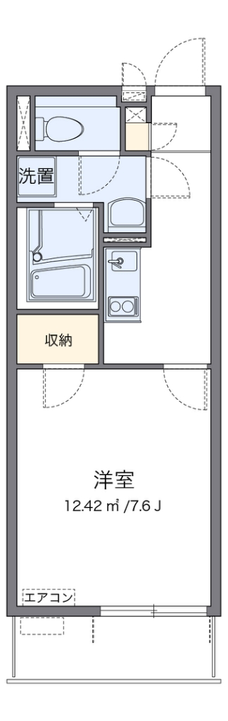 クレイノグラシアス　ワン 304号室 間取り