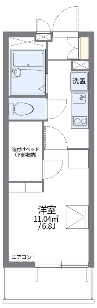 レオパレスエテルノ　セラ下野毛 402号室 間取り