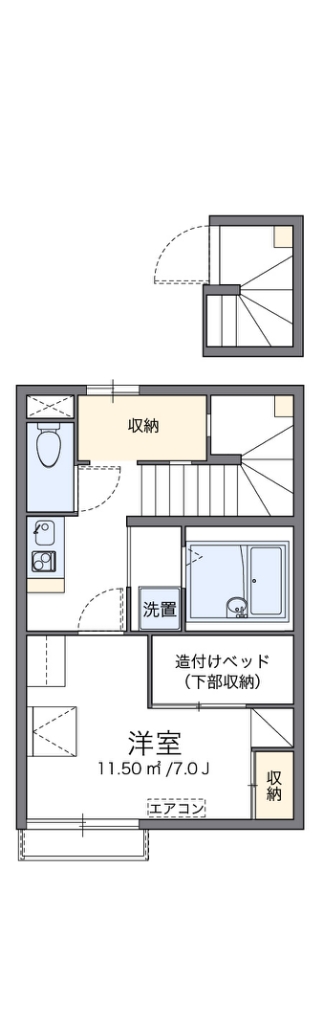 レオパレス白樺Ⅲ 201号室 間取り