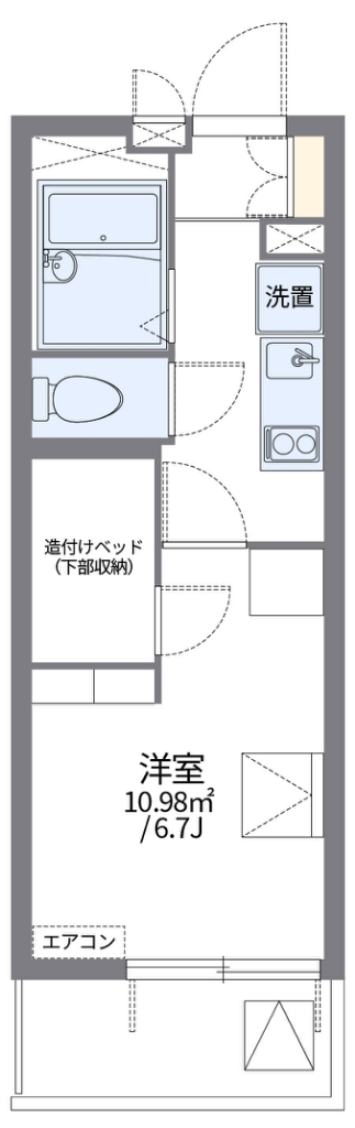 レオパレスエテルノ　セラ下野毛 405号室 間取り