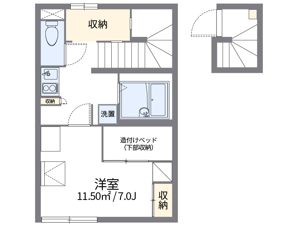 レオパレスのぼり川 212号室 間取り