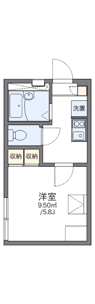 レオパレスパステルランド 203号室 間取り