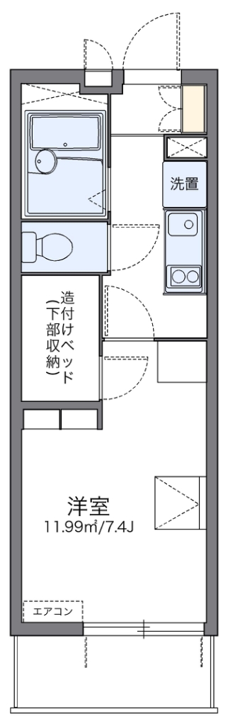 レオパレスモンジュイ 406号室 間取り