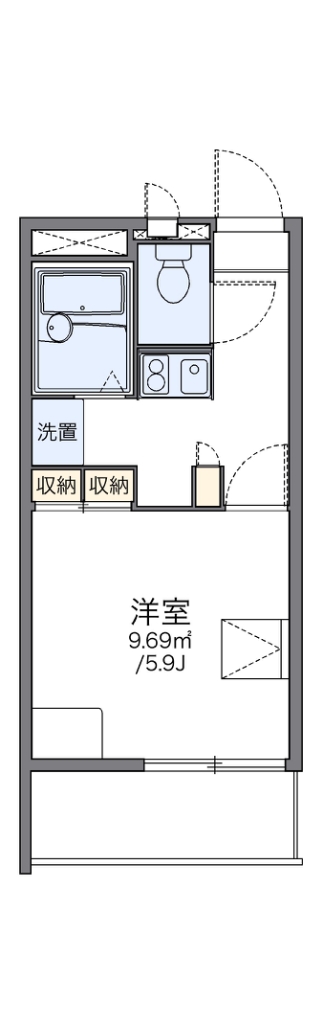 レオパレスウイング城南 307号室 間取り