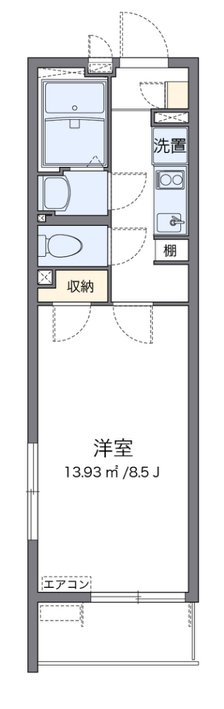 クレイノＬ　ＥＳＴＡＴＥ 201号室 間取り