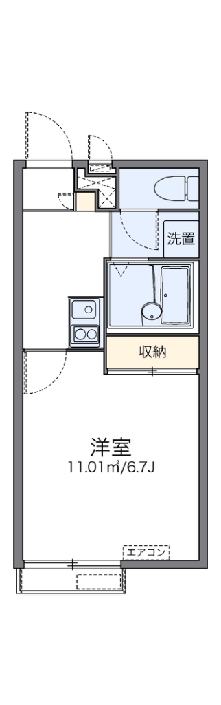 レオパレスローズ 208号室 間取り