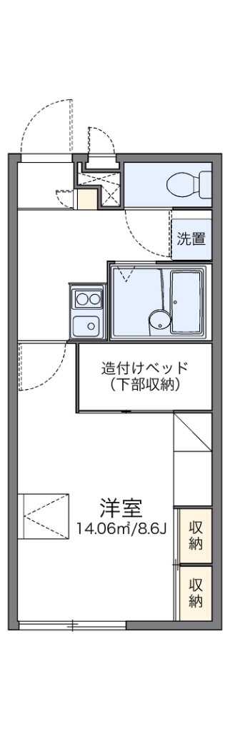 レオパレス第６ひかりハイツ 109号室 間取り