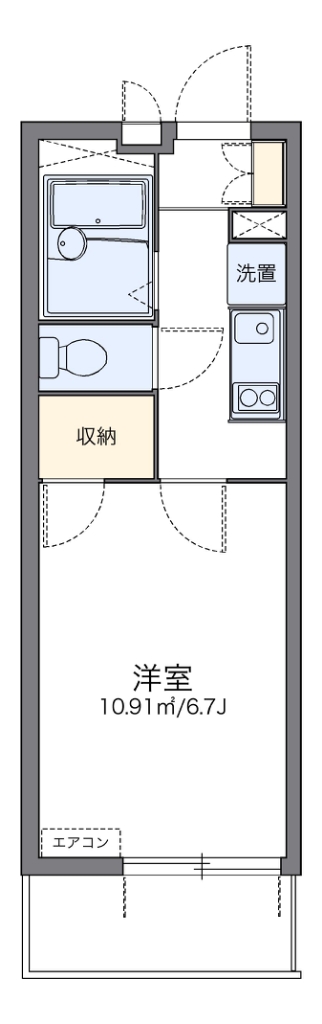 レオパレスウイング北坂戸 201号室 間取り