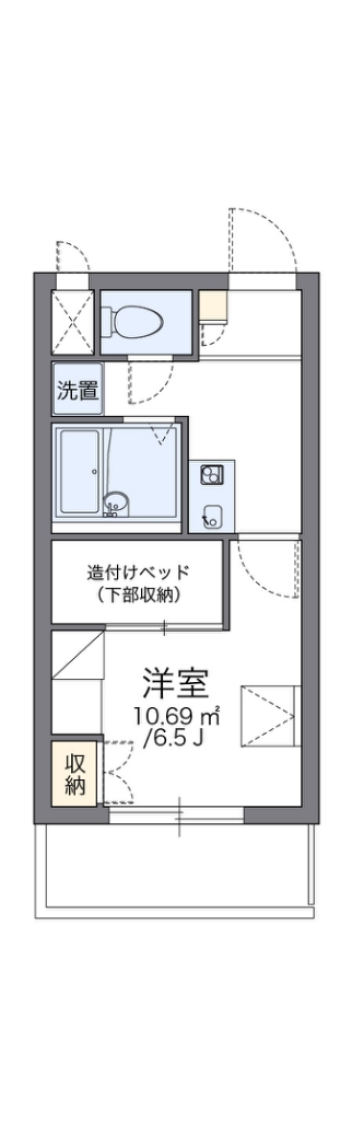 レオパレスヴィルヌーブ川崎Ａ 201号室 間取り