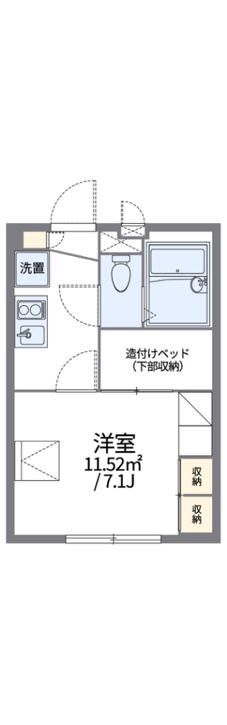 レオパレス追分 106号室 間取り