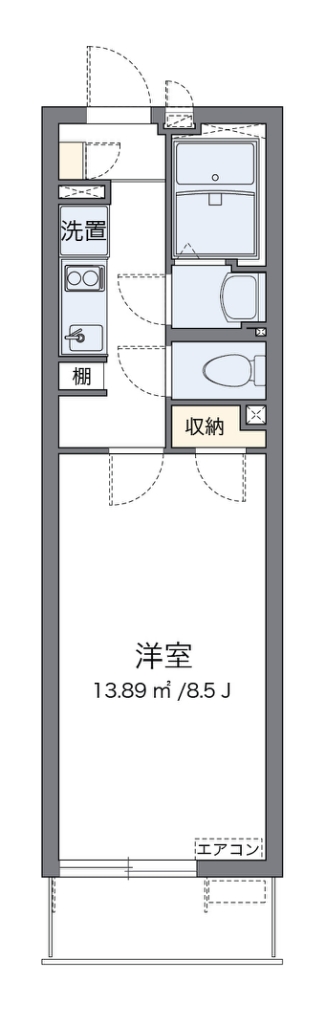 クレイノショコラ 304号室 間取り