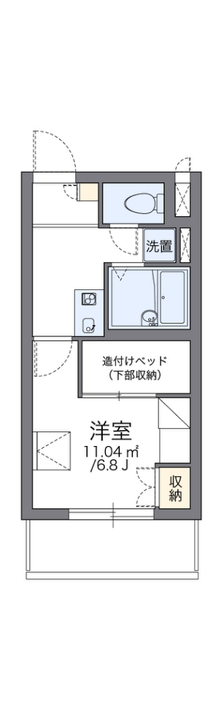 レオパレスヴィルヌーブ川崎Ａ 204号室 間取り