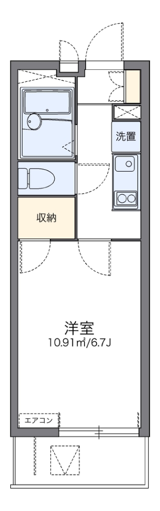 レオパレスさくら高津 107号室 間取り