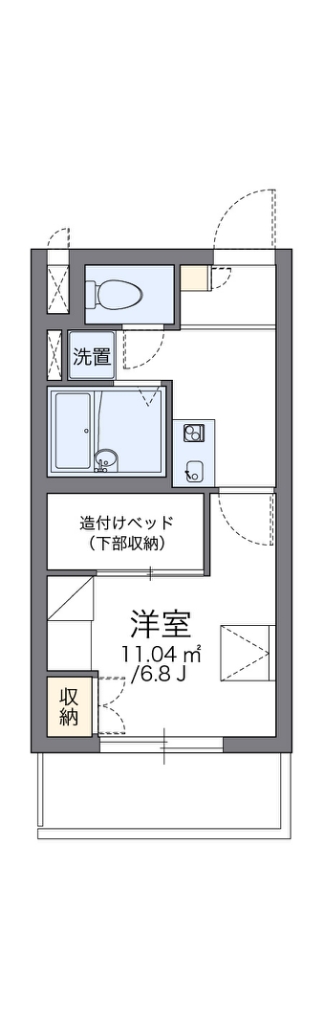 レオパレスヴィルヌーブ川崎Ａ 309号室 間取り