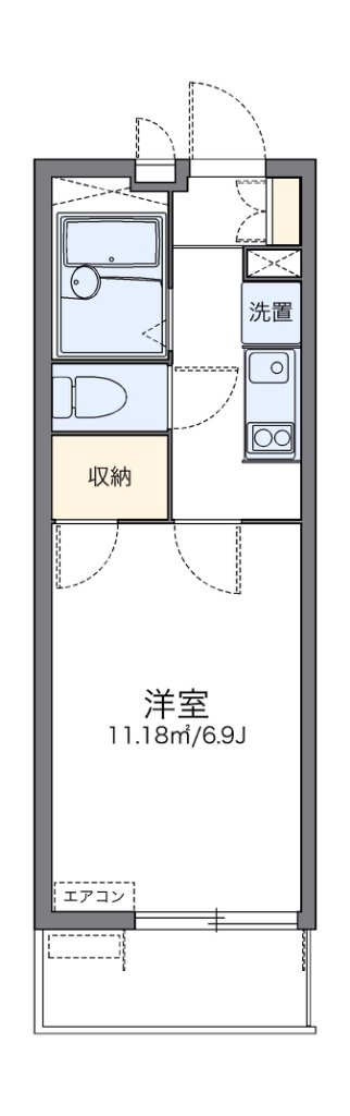 レオパレスアムール大宮Ⅱ 104号室 間取り