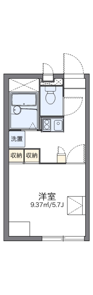 レオパレスミニョン 106号室 間取り