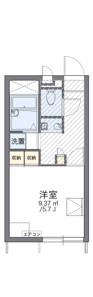 レオパレスクレール若宮Ⅲ 102号室 間取り