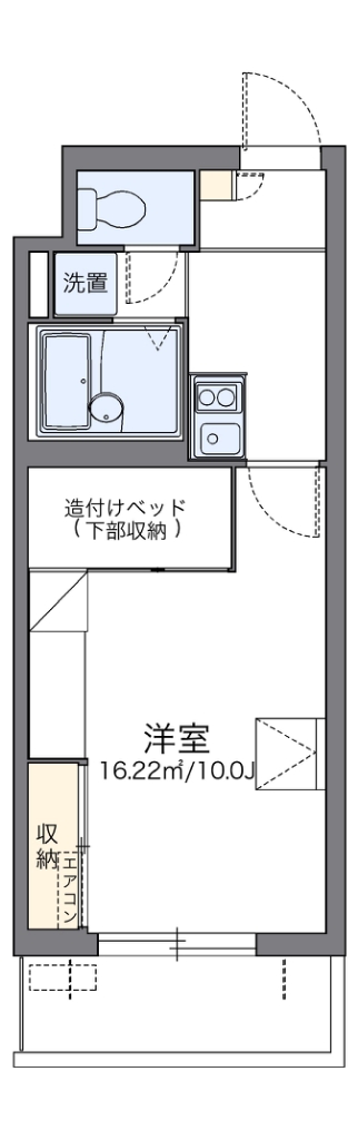 レオパレスパルコートＤ 101号室 間取り