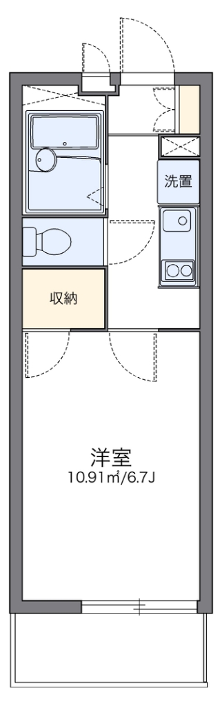 レオパレスゼルコヴァ 105号室 間取り