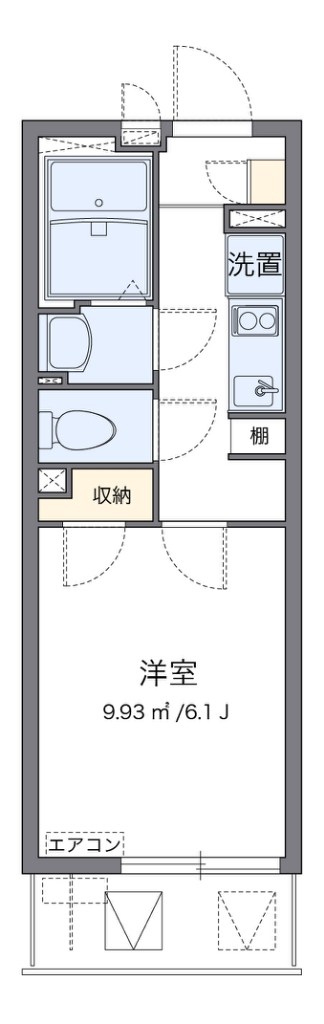 クレイノフェルス 202号室 間取り