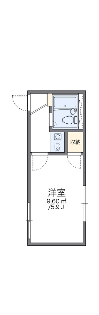 レオパレスサンクィーンハウスⅡ 104号室 間取り