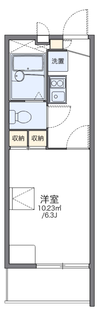 レオパレスＱＵＡＴＲＥ 407号室 間取り