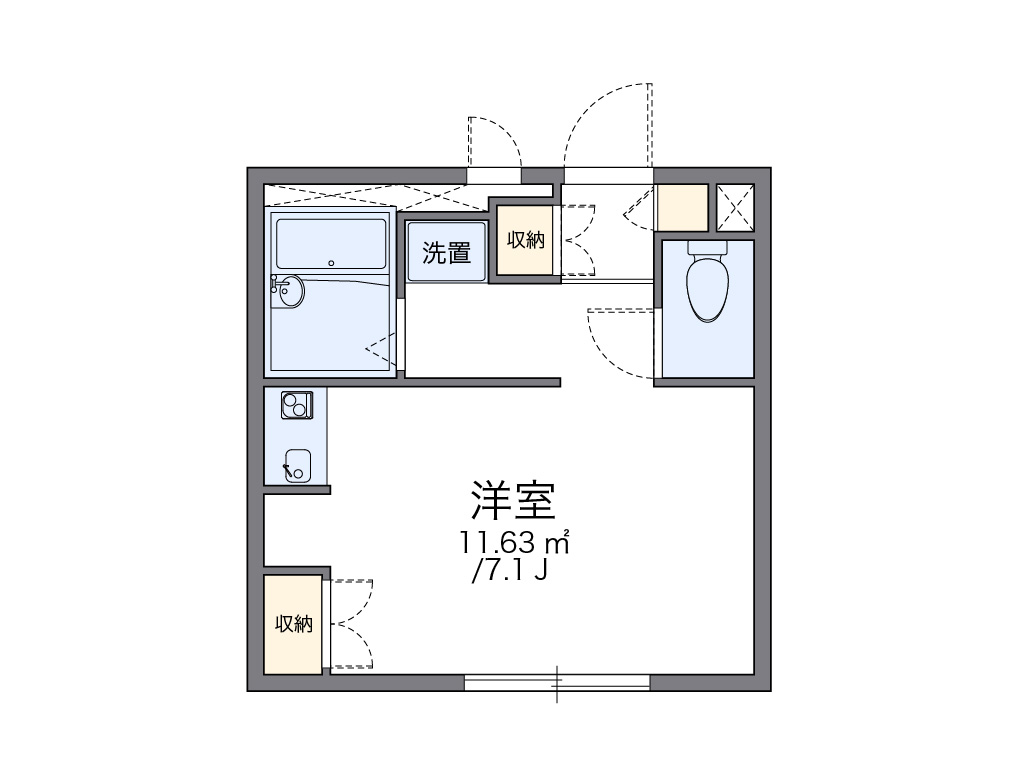 レオパレスしいのき 102号室 間取り