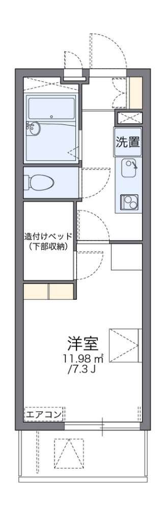 レオパレス中落合ヒルズ 105号室 間取り