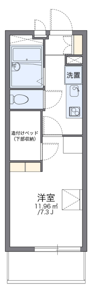 レオパレスＲｉｖｅｒ　Ｌａｎｄ 208号室 間取り