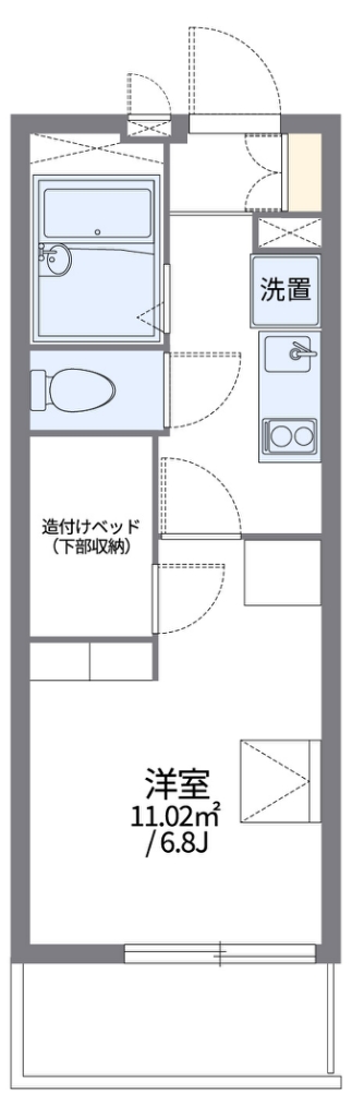 レオパレス東金 104号室 間取り