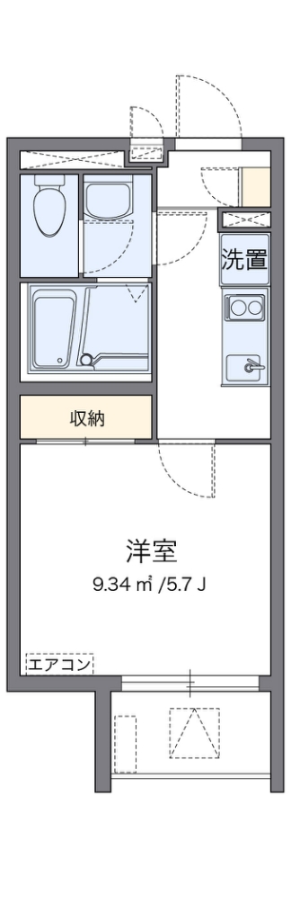 クレイノＮＡＫＡＭＵＲＡ 203号室 間取り