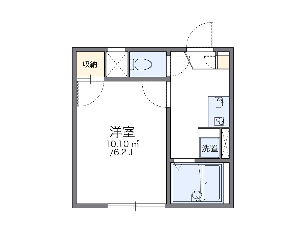 レオパレスアルブル 202号室 間取り