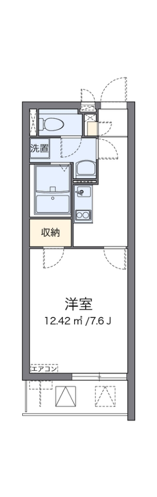 クレイノニューメイプル 203号室 間取り