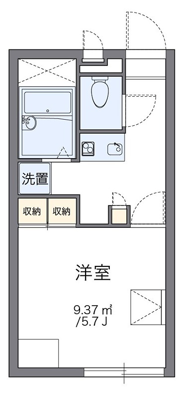 グランブルーアルファ 102号室 間取り