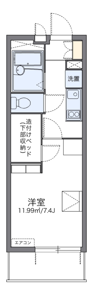 レオパレスサンフェリア若葉 間取り図