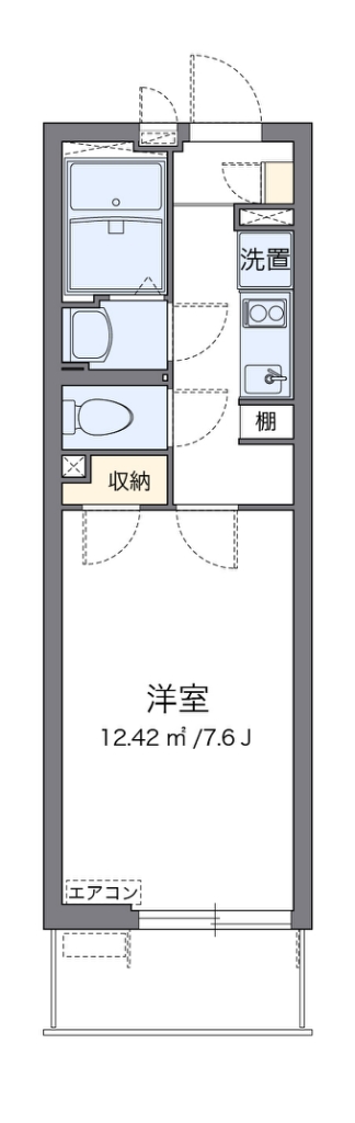 クレイノソラーレ平塚 102号室 間取り