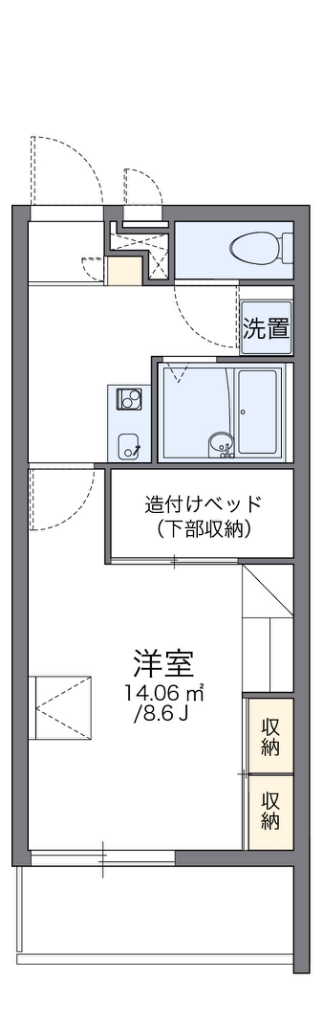 レオパレス麦の穂 309号室 間取り