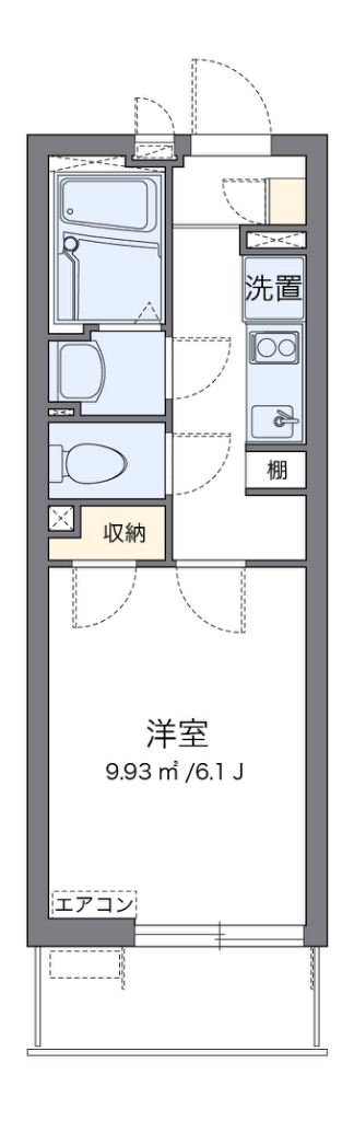 クレイノエスポワール中央 102号室 間取り