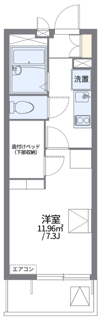 レオパレスドミールⅢ 306号室 間取り