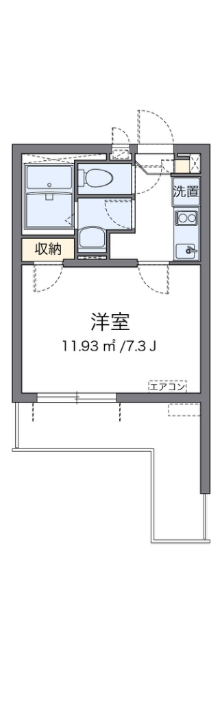 クレイノプレミール 302号室 間取り