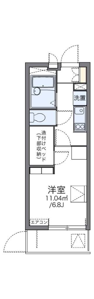 レオパレスＤＯＵＢＬＥＴＯＭＯ 101号室 間取り