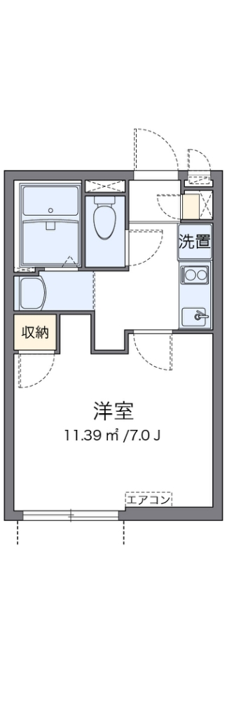 クレイノプチフルール 102号室 間取り