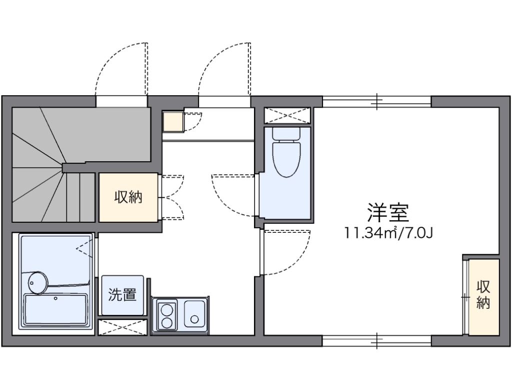 レオネクストＹＵＴＡＫＡ 102号室 間取り