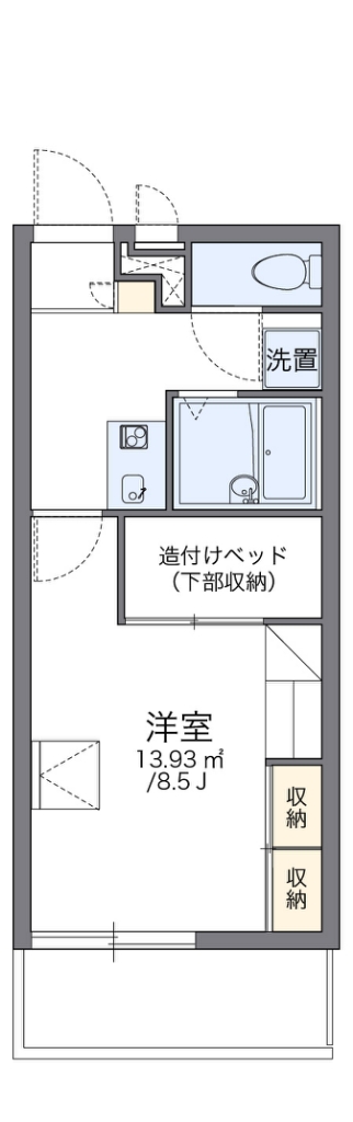 レオパレスネスト 101号室 間取り