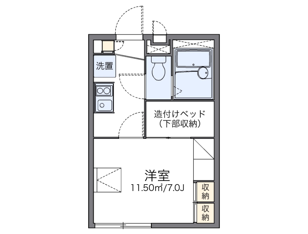 レオパレスビューテラス 107号室 間取り