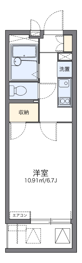 レオパレスクオラ 203号室 間取り