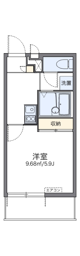 レオパレス悠和 102号室 間取り