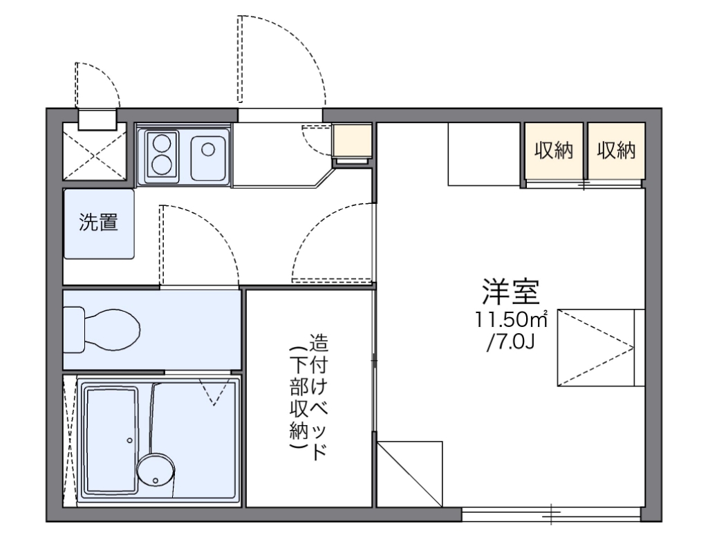 レオパレスアローハイム 間取り図